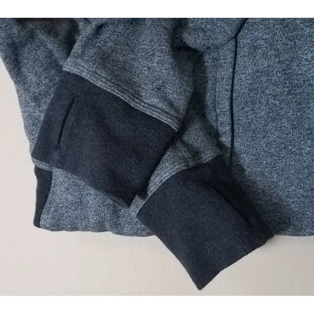 Lululemon Sweater Women size 6 High Neck‎ Cowl Gray Full Zip Thumbholes